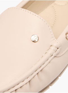 Flora Bella By Shoexpress أحذية لوفر نسائية بلون سادة مع إدخالات دانتيل  - Image 5