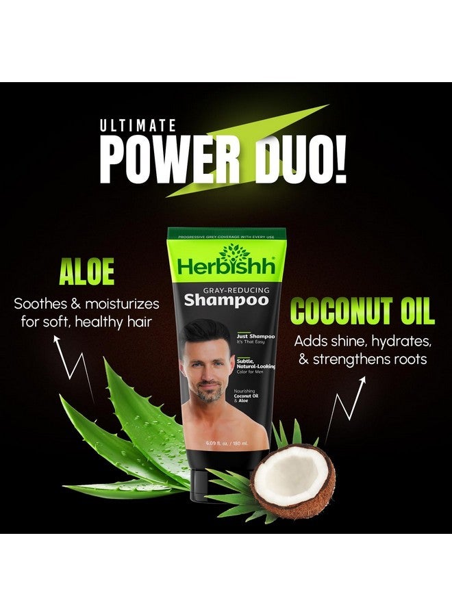 Herbishh Gray Reducing Shampoo for Men, Hair Darkening & Volume Boost with Every Wash, Cleanses & Revitalizes, Easy At-Home Use, Safe for Light Brown to Black Shades, All Hair Types 6.09 fl.oz - Image 4