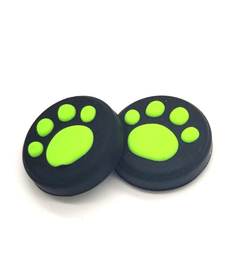 Ambertown 2 x Silicone Analog Controller Thumb Stick Joystick Grips Cap for Switch NS/Switch Lite Controller ThumbStick Cute Cat Paw Claw (Green) - Image 2