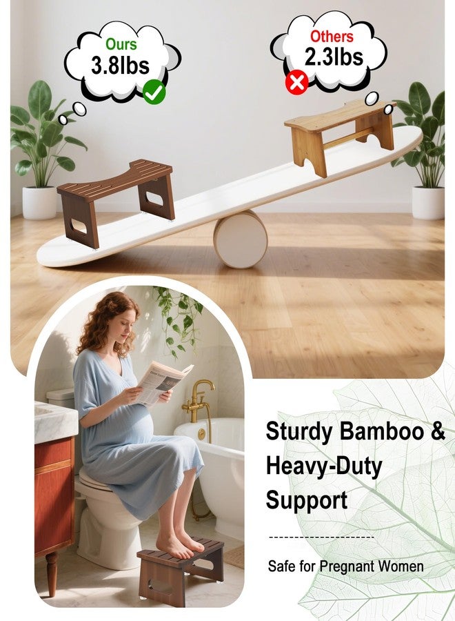 YOSE Foldable Toilet Stool, 7.5 Inches Bamboo Toilet Stool Squat for Adults, Collapsible Poop Stool for Bathroom, Potty Step Stool with Non-Slip Strip - Image 5