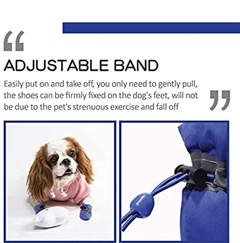 KUTKUT Dog Boots Paw Protector, Anti-Slip Dog Shoes Pet Booties with Reflective Straps for French Bulldog, Welsh Corgi, Pembroke and Other Small Medium Dogs (Size: 6, Feet Long: 6cm, Feet Wide:5cm) - Image 4