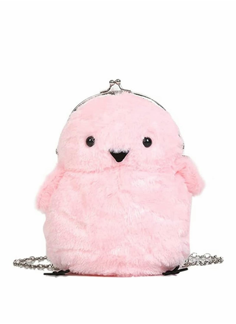 SYOSI Women Plush Crossbody Bag, Chick Purse Crossbody Fluffy Fur Coin Wallet Chain Pouch, Chic Small Shoulder Purse Cell Phone Wallet for Girls (Pink)  - Image 1