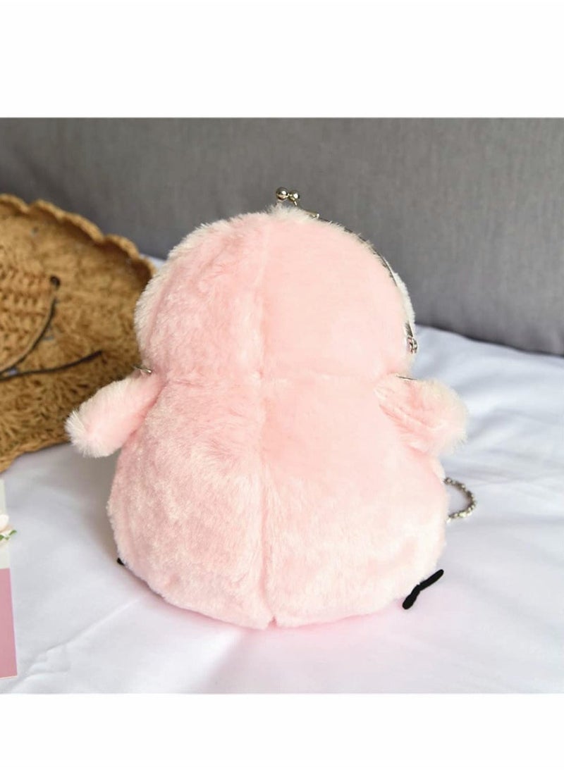 SYOSI Women Plush Crossbody Bag, Chick Purse Crossbody Fluffy Fur Coin Wallet Chain Pouch, Chic Small Shoulder Purse Cell Phone Wallet for Girls (Pink)  - Image 4
