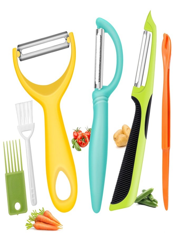 Senbowe Upgrade Potato Peeler for Kitchen, 6PCS Stainless Steel Vegetable Peeler, I and Y Veggie Food Peeler for Apple Fruit Carrot Zucchini Cucumber,Good Grip Makes Peeling Very Easy - Image 1