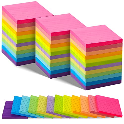 TaoBary 72 Pack 5760 Sheets Sticky Notes 3 x 3 Inches Bright Stick Note Pads Adhesive Self Stick Notepad Memo Pads for Office Home School Blank Book Supplies 80 SheetsPad Lined - Image 1