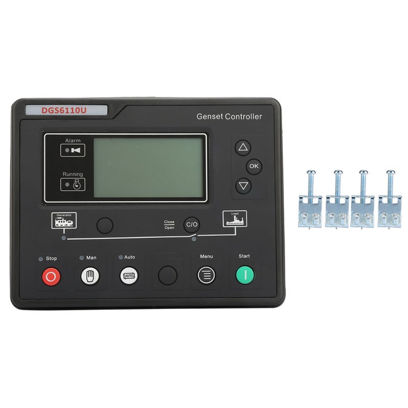 Generator Controller Module: 8-Language Backlit LCD Display - AMF Automatic Switching & Load Test Control for Genset Power Monitoring - Image 1