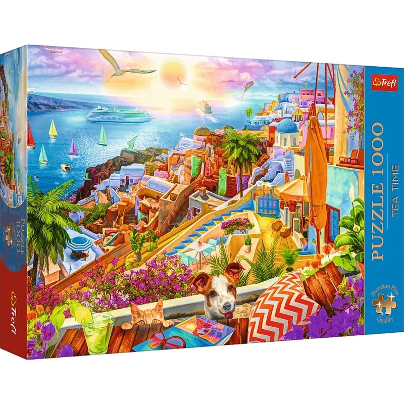 Trefl - Tea Time: Visiting Santorini Premium Puzzle 1000 Pieces - 10842 - Image 1
