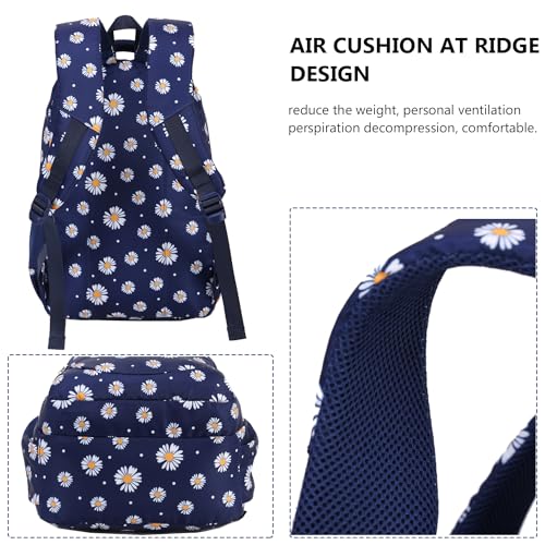 goldwheat Daisy Printed Backpacks With Lunch Pack Pencil Case 3pcs, Lightweight Waterproof Bookbag For Middle School - Image 5
