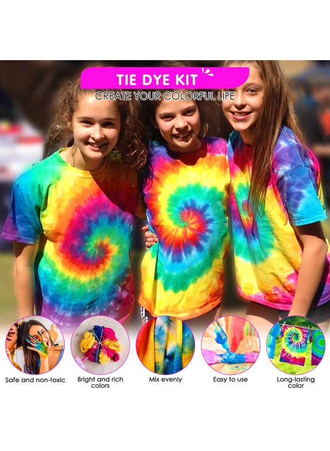 HTVRONT Tie Dye Kit 32 Vibrant Colors Prefilled Bottles Tyedyedye Kit Permanent Nontoxic For Large Groups Kids Adultstye Fabric Textile Handmade Party(Just Add Water) - Image 5
