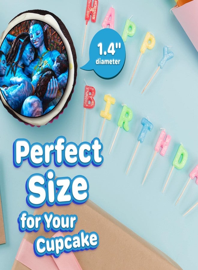 NATURAL BEHAVIOUR 30x Blue Fantasy World Cupcake Toppers – Edible Happy Birthday Décor, Wafer Sheet Cake Decorating - Image 4
