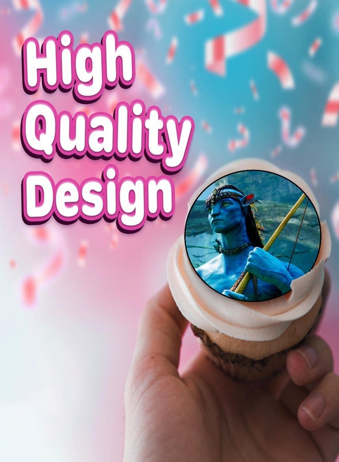 NATURAL BEHAVIOUR 30x Blue Fantasy World Cupcake Toppers – Edible Happy Birthday Décor, Wafer Sheet Cake Decorating - Image 3