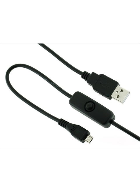 Raspberry Pi Micro USB Cable with ON/Off Switch - Easy Start/Reboot !