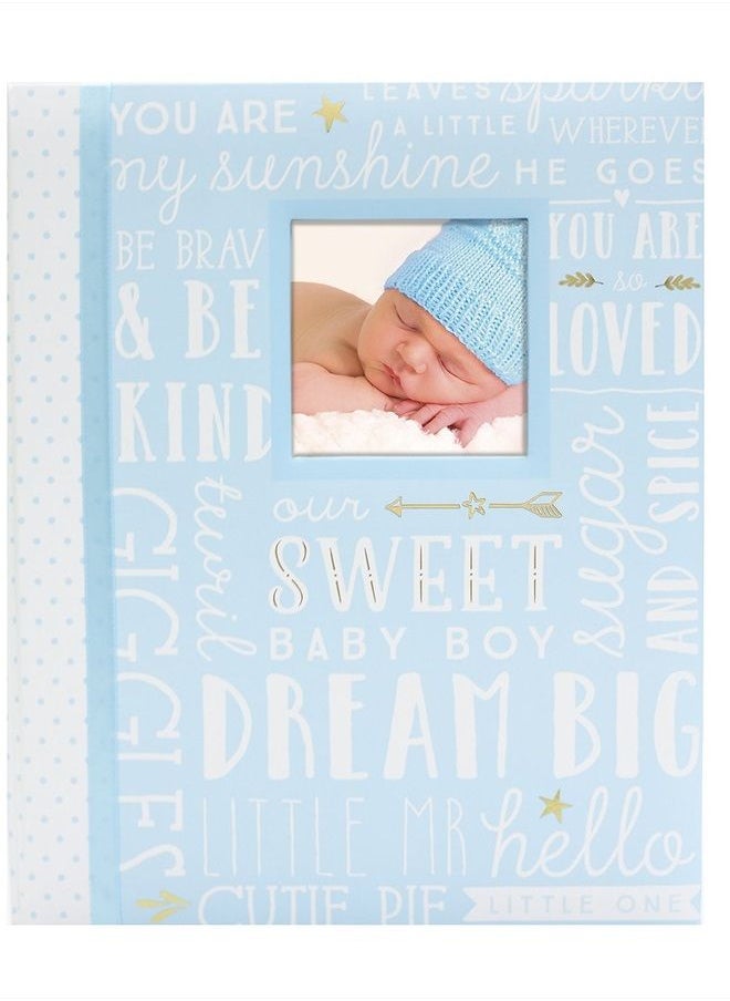 Lil Peach First 5 Years Dream Big Wordplay Baby Memory Book, Baby Keepsake Journal, Gift For New And Exxpecting Parents, 46 Fill In Pages, Blue 1 Count (Pack of 1)  - Image 1