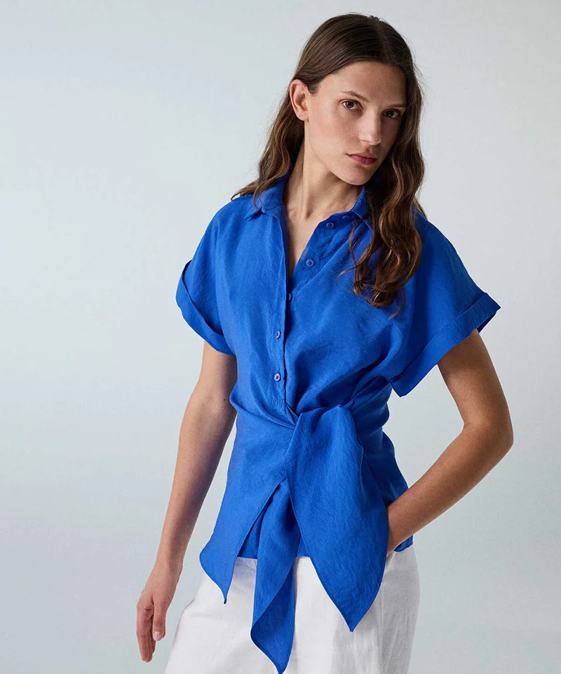 Ipekyol Asymmetric Tie Waist Shirt