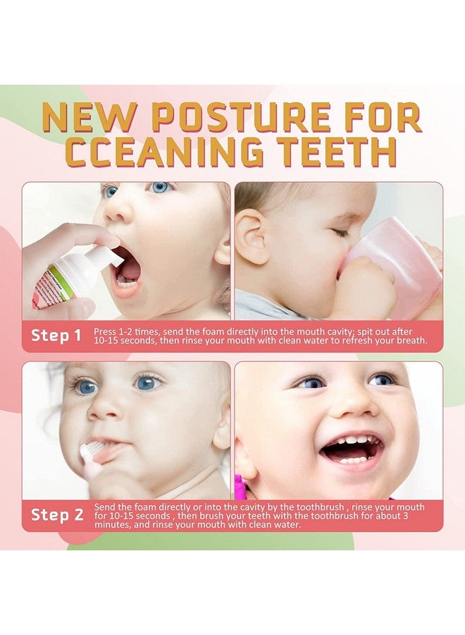 Pegciz Foam Toothpaste Kids With Fruit Flavor, Toddler Foam Toothpaste With Low Fluoride For U Shaped Toothbrush, Foaming Toothpaste And Mouthwash For Dental Care For Children (3 Pack 3 Flavor) - Image 5