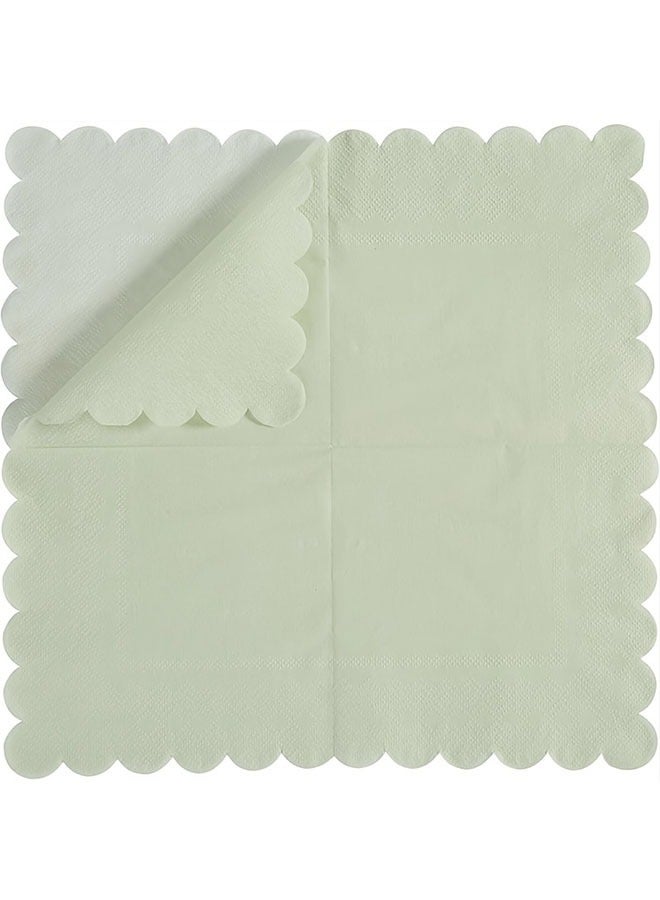 100 عدد المناشف الورقية للحفلة ، المناديل القابلة للتصرف 2 طبقة منديلات الحلوى الحواف المقشورة (10x10 بوصة ، خضراء) مشروبات منديلات الحلوى ورقة حفلات الزفاف والعشاء وحفلات عيد الميلاد والدوش العراسي والأحداث - Image 5