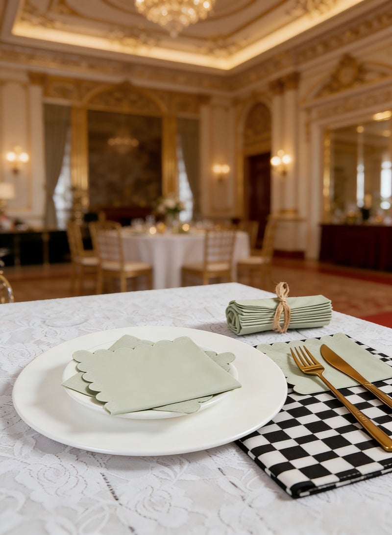 100 عدد المناشف الورقية للحفلة ، المناديل القابلة للتصرف 2 طبقة منديلات الحلوى الحواف المقشورة (10x10 بوصة ، خضراء) مشروبات منديلات الحلوى ورقة حفلات الزفاف والعشاء وحفلات عيد الميلاد والدوش العراسي والأحداث - Image 2