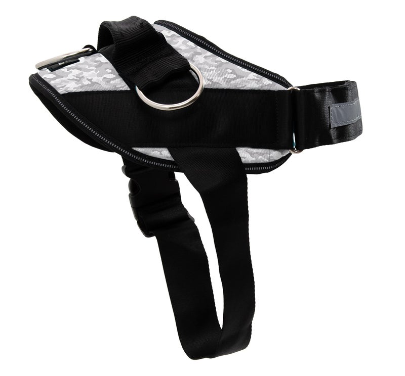 SHAWNCO، سرج أساسي للكلاب، مانع للشد، يسمح بمرور الهواء، قابل للتعديل بالكامل ومبطن للاستخدام اليومي والتدريب (تمويه القطب الشمالي، مقاس L) - Image 1