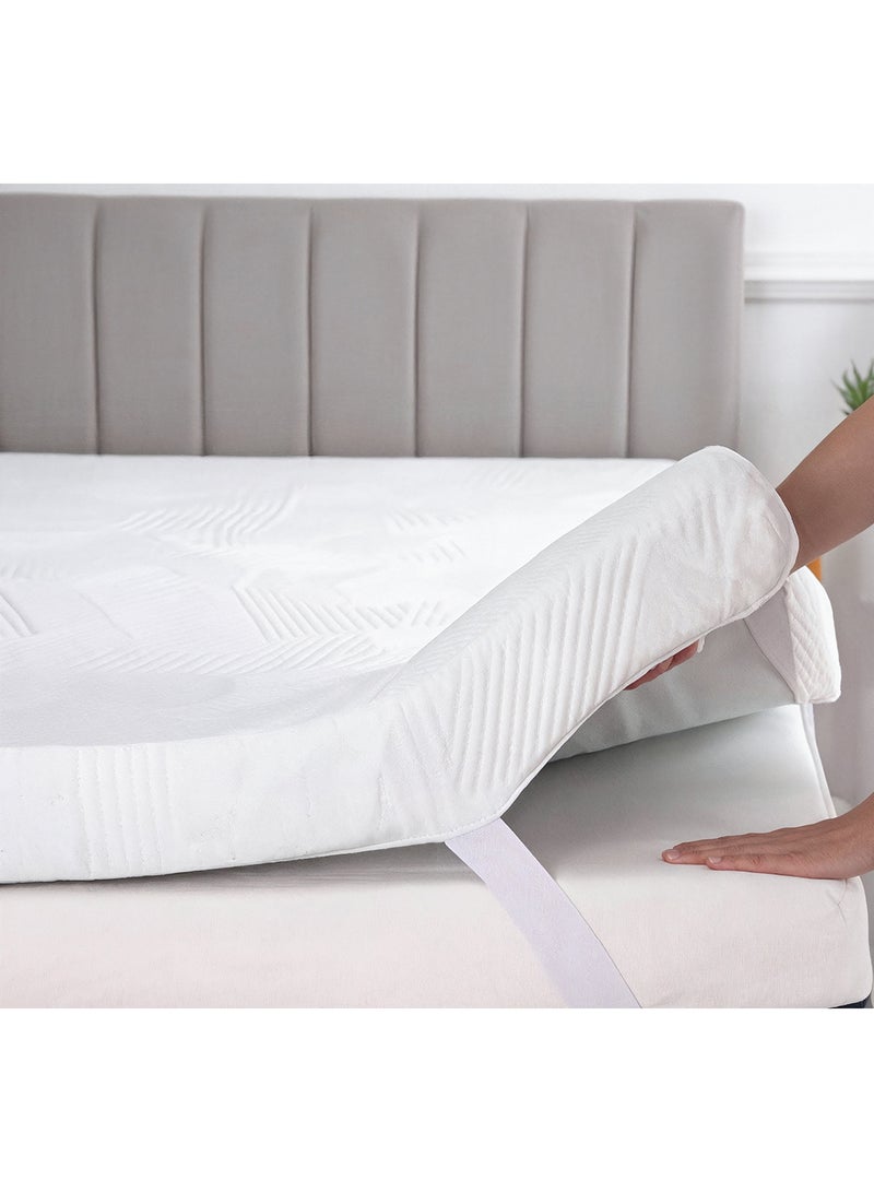 EASELIVING Gel-Infused Memory Foam Mattress Topper - 5cm Medium Soft King Mattress Topper | Breathable & Washable Cover | Cooling Bed Topper for Pressure Relief | Elastic Bands for Secure Fit (180x200 cm) - Image 1