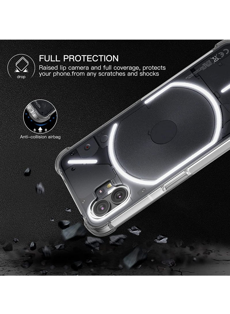 Raxoom Nothing Phone 1 Clear Case 2022, Soft Slim Cover Transparent Flexible TPU Back Hard PC Frame Bumper Reinforced Corners Shell Lightweight Shockproof for Nothing Phone 1 - Image 2
