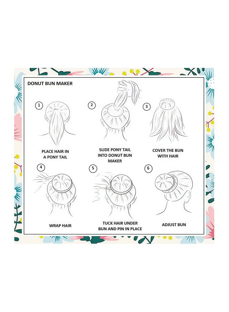 10 قطع من أدوات صنع كعكة الشعر، أداة صنع كعكة صغيرة للأطفال - كعكات الباليه والجوارب، كعكة شعر سهلة (أسود، مقاس 2.3 بوصة) - Image 4