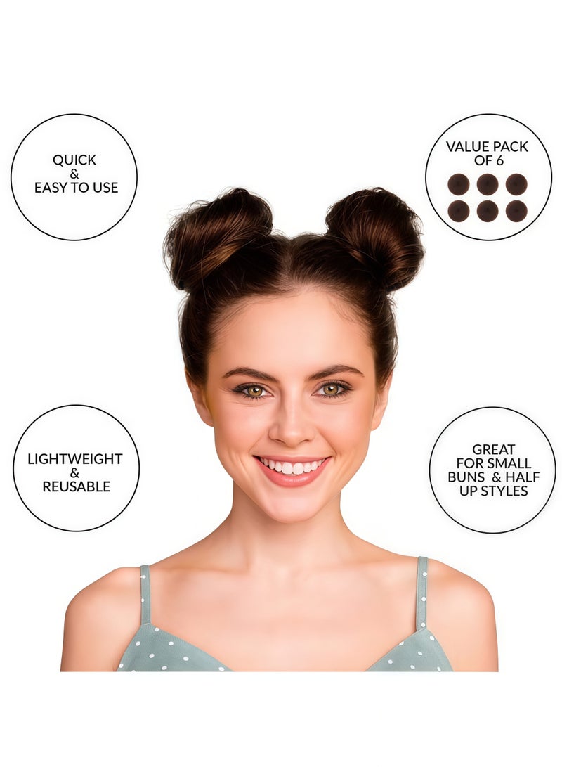 10 قطع من أدوات صنع كعكة الشعر، أداة صنع كعكة صغيرة للأطفال - كعكات الباليه والجوارب، كعكة شعر سهلة (أسود، مقاس 2.3 بوصة) - Image 2