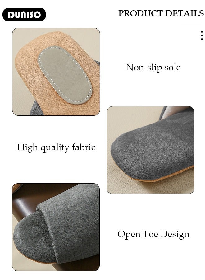 DUNISO نعال منزلية للرجال والنساء مصنوعة من القطن وقابلة للغسل، أحذية مفتوحة الأصابع بنعل ناعم غير قابل للانزلاق، نعال مريحة للربيع والصيف، أحذية منزلية للاستخدام الداخلي والخارجي - Image 3