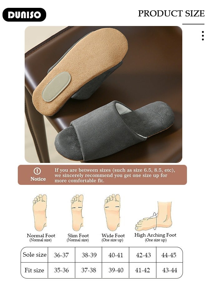 DUNISO نعال منزلية للرجال والنساء مصنوعة من القطن وقابلة للغسل، أحذية مفتوحة الأصابع بنعل ناعم غير قابل للانزلاق، نعال مريحة للربيع والصيف، أحذية منزلية للاستخدام الداخلي والخارجي - Image 4
