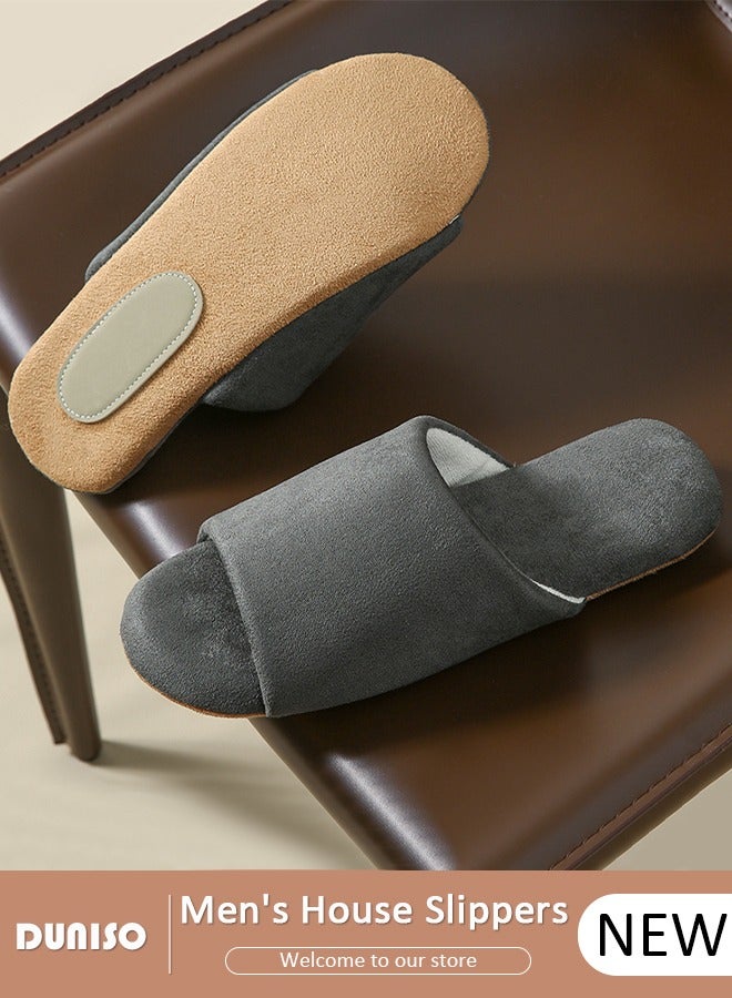 DUNISO نعال منزلية للرجال والنساء مصنوعة من القطن وقابلة للغسل، أحذية مفتوحة الأصابع بنعل ناعم غير قابل للانزلاق، نعال مريحة للربيع والصيف، أحذية منزلية للاستخدام الداخلي والخارجي - Image 1