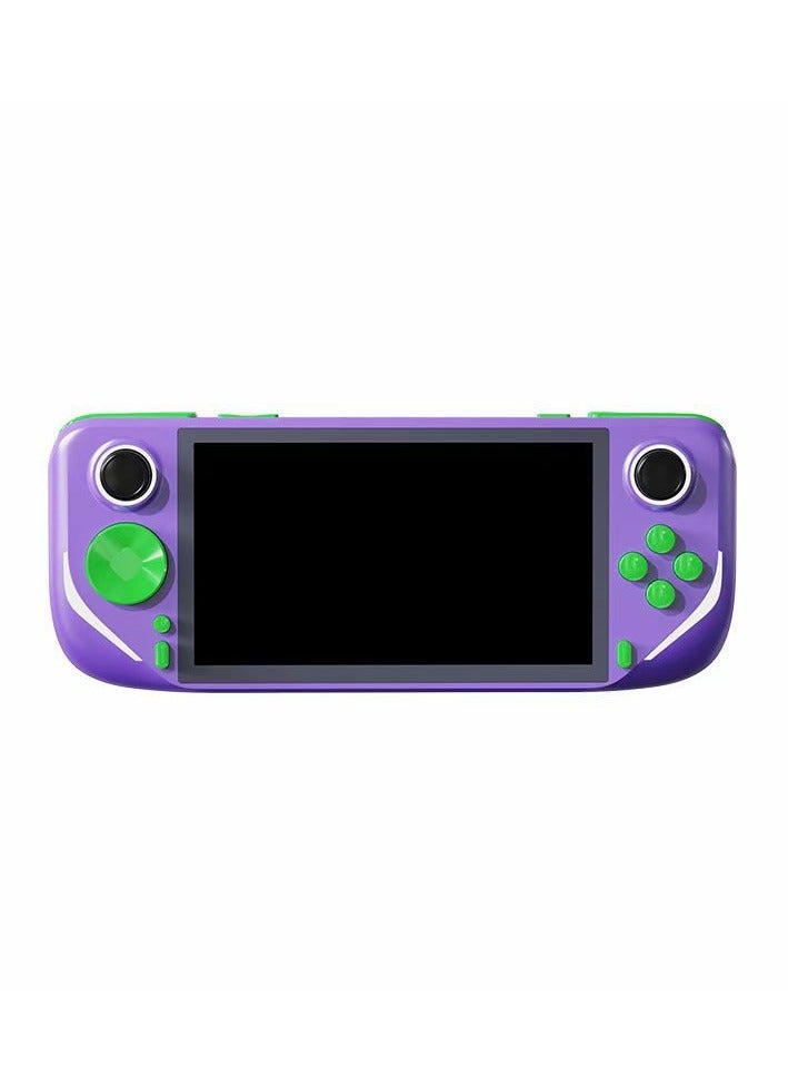 إيفرين جهاز ألعاب محمول E6 Plus ، 128 جيجا بايت RK3566 TV Connect شاشة تعمل باللمس بحجم 5 بوصات نظامي LINUX/Android مزدوج الواي فاي هدايا للأطفال (بنفسجي) - Image 1