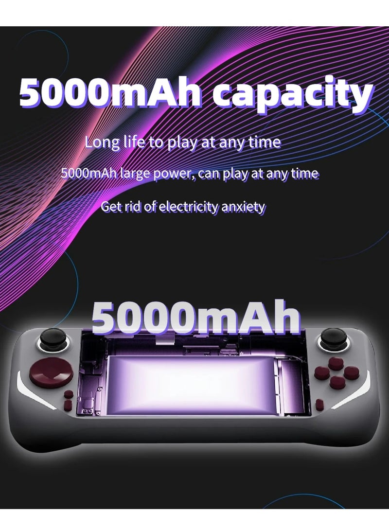 إيفرين جهاز ألعاب محمول E6 Plus ، 128 جيجا بايت RK3566 TV Connect شاشة تعمل باللمس بحجم 5 بوصات نظامي LINUX/Android مزدوج الواي فاي هدايا للأطفال (بنفسجي) - Image 5