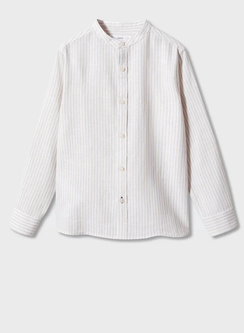 MANGO Kids Striped Regular Fit Shirt