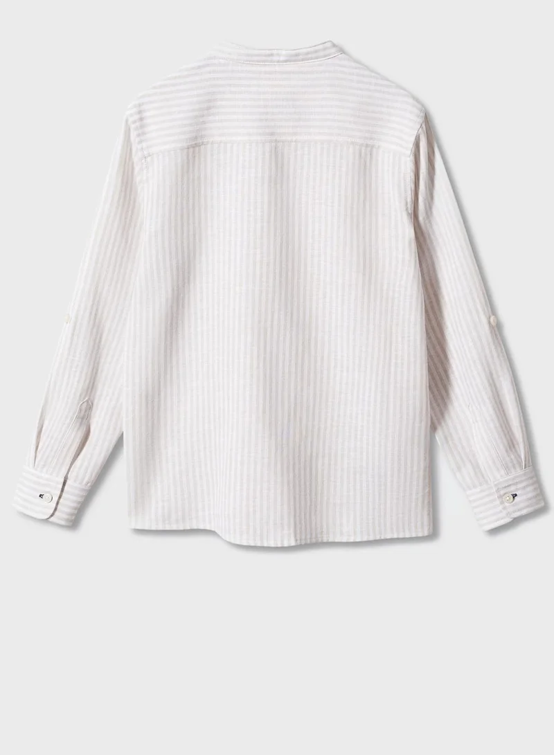 MANGO Kids Striped Regular Fit Shirt