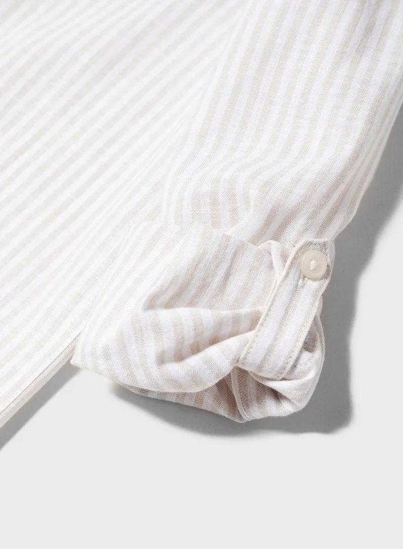 MANGO Kids Striped Regular Fit Shirt