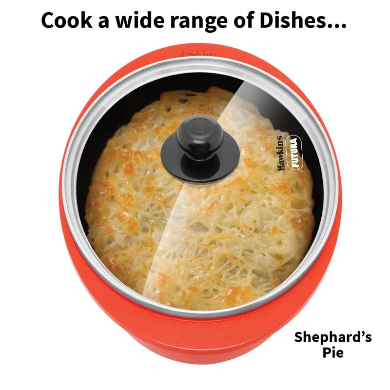 Hawkins Hawkins 3 Litre Dutch Oven Nonstick Biryani Pot Red Ceramic Coated Casserole Cooking Pot Saute Pan Red DCDO3G  - Image 5
