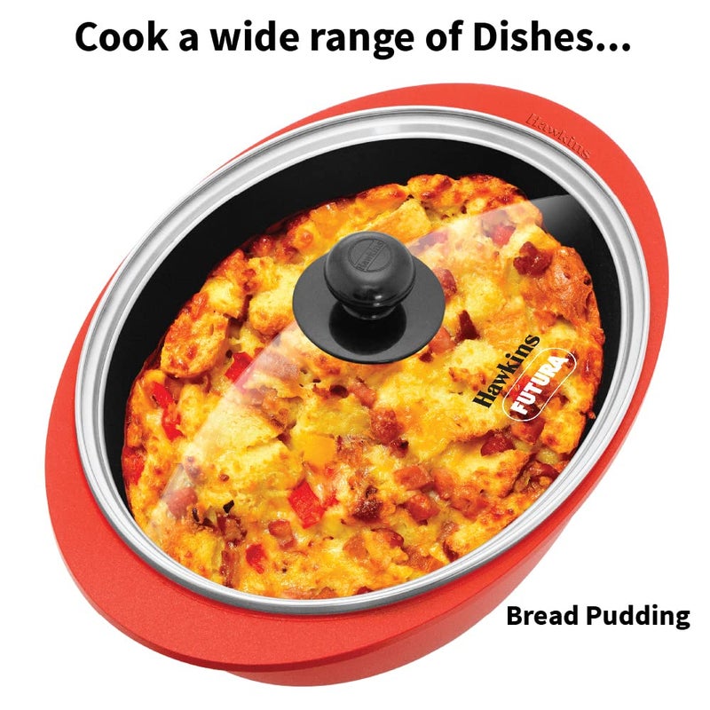 Hawkins Hawkins 3 Litre Dutch Oven Nonstick Biryani Pot Red Ceramic Coated Casserole Cooking Pot Saute Pan Red DCDO3G  - Image 4