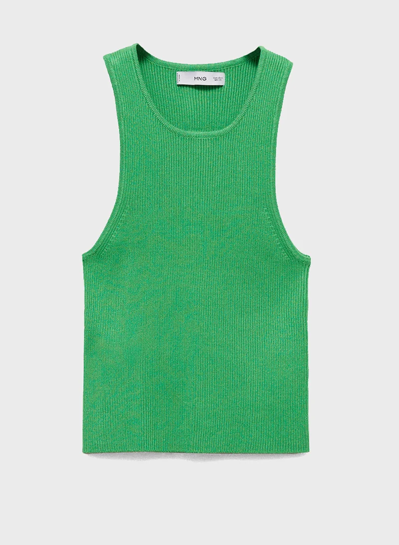 مانجو Ribbed Knit Top