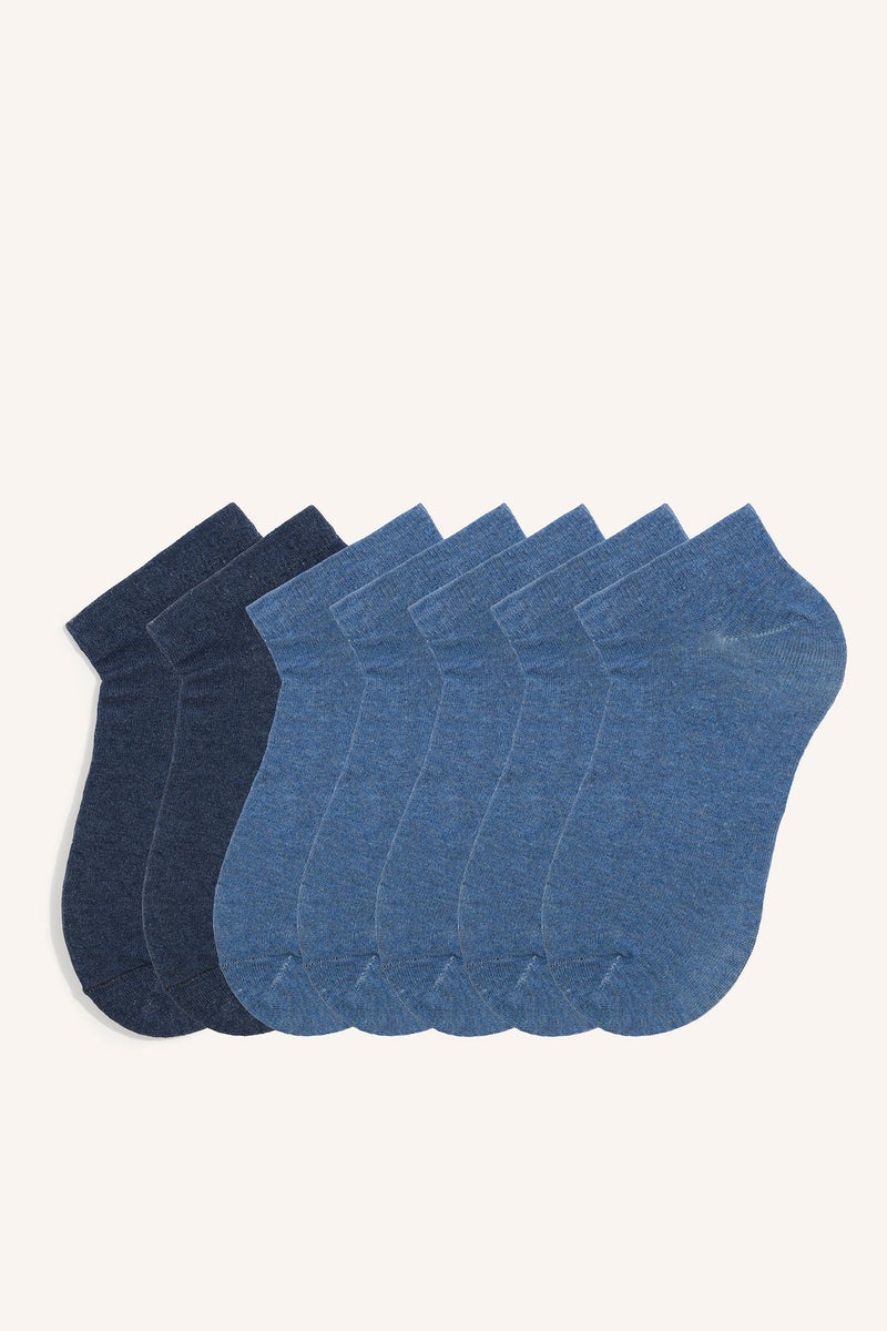DeFacto Blue Man Man 7 Piece Cotton Blend Socks Casual - Image 1