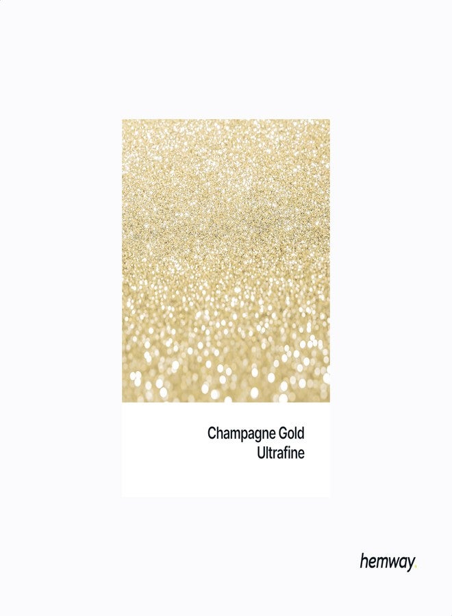 Hemway Glitter Paint Additive Crystals for Acrylic Emulsion Paint, Interior & Exterior Walls, Wood, Varnish, Matt, Gloss, Furniture 100g / 3.5oz - Ultrafine (1/128" 0.008" 0.2mm) - Champagne Gold - Image 2