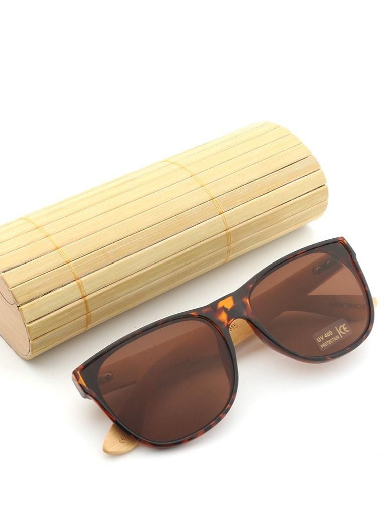 HDCRAFTER UV400 Bamboo Wood Ultra Thin Edge UV Protection Sunglasses - Image 2