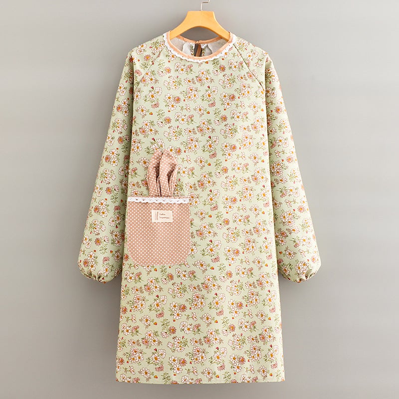 Princess Canvas Long-Sleeve Waist Apron Green (blouse) 