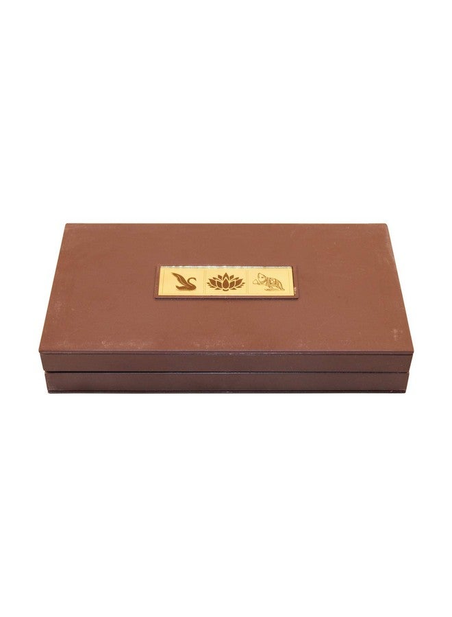 GoldGiftIdeas أفكار هدايا ذهبية إطار صورة لاكشمي غانيشا ساراتسواتي مطلي بالذهب عيار 24 مع صندوق تشاران بادوكا، هدايا تدشين المنزل، هدايا عودة للبويا - Image 3