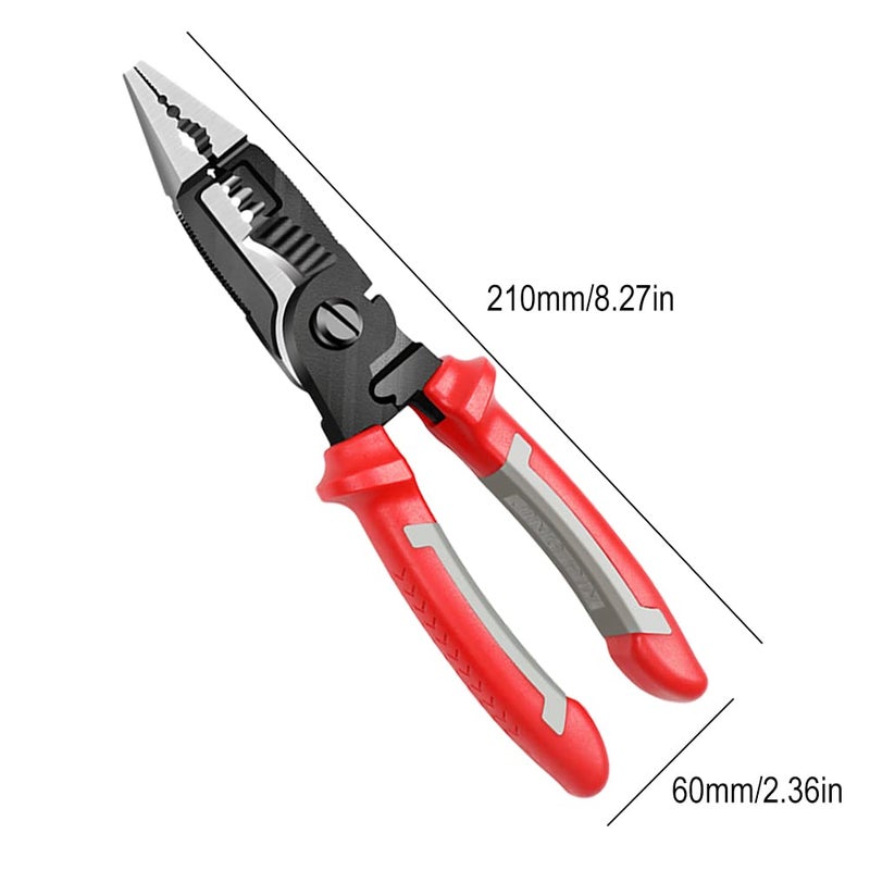 uptodateproducts 1 PCS Multifunctional Electrician Pliers Long Nose Pliers Wire Cable Cutter Stripper Terminal Crimping Hand Tools Clamp - Image 2