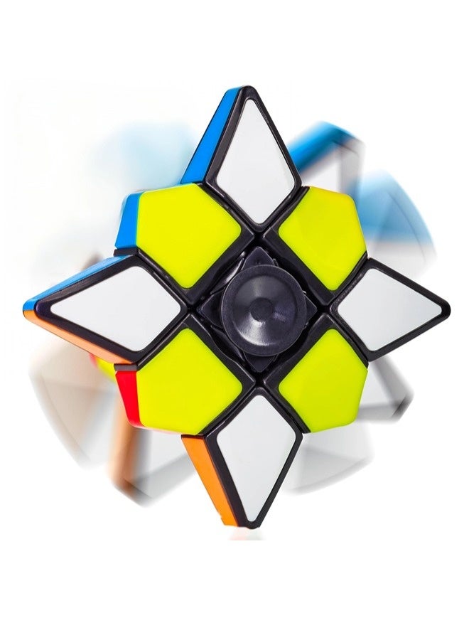 ShebSheb Star Fidget Cube Spinner 2 in 1 Toy, 1x3x3 Magic Speed Cube for Adults, Teens and Kids, Handheld, Lightweight, Durable for Anti-Stress Sensory, Desk Toy, Ideal as Travel Fidgeting, Spinner Toy - Image 1
