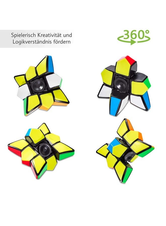 ShebSheb Star Fidget Cube Spinner 2 in 1 Toy, 1x3x3 Magic Speed Cube for Adults, Teens and Kids, Handheld, Lightweight, Durable for Anti-Stress Sensory, Desk Toy, Ideal as Travel Fidgeting, Spinner Toy - Image 3