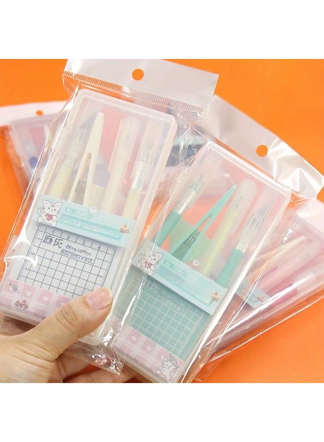 6pcs Black DIY Hand Tools Set With Pad Stickers Cutting Tools Gift Box - Image 3