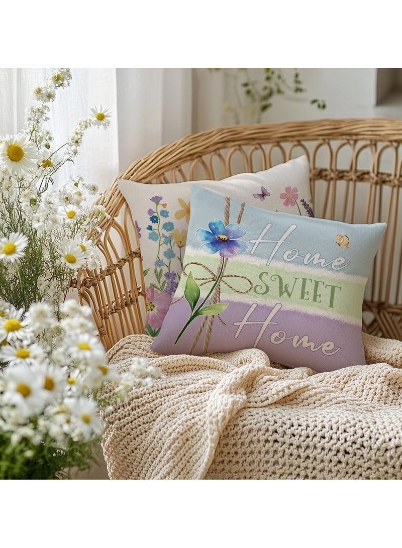 عام "أغطية وسائد، 4 قطع بتصميم حديقة مزرعة ملونة من البوليستر مقاس 18 × 18 بوصة، بتصميم زهور التوليب، زخارف موسمية أنيقة للمنزل، للفناء أو أريكة أو سرير المنزل" - Image 4