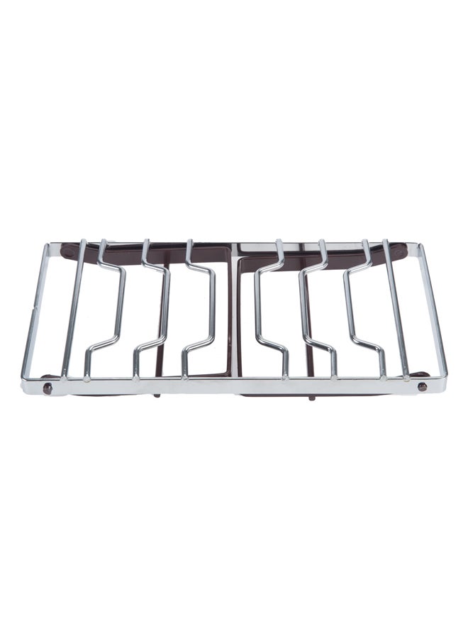 AL SANIDI Foldable Fire Stand, Portable mini barbecue charcoal grill for picnics, Silver*Brown, Size 15*30 Cm - Image 3