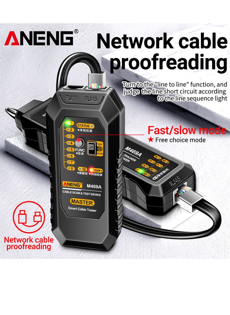 ANENG - M469A مكتشف كابل الشبكة مكتشف الكابلات متعدد الوظائف أداة اختبار مضادة للتداخل ابحث عن نقطة انقطاع خط الشبكة وتحقق من الخط - Image 1