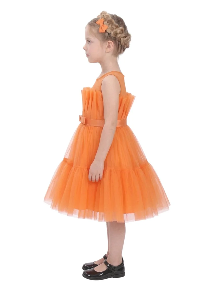 D'Daniela Tulle Ruffle Dress